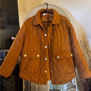 St. John's Bay Women's Quilted Puffer Jacket in Tan